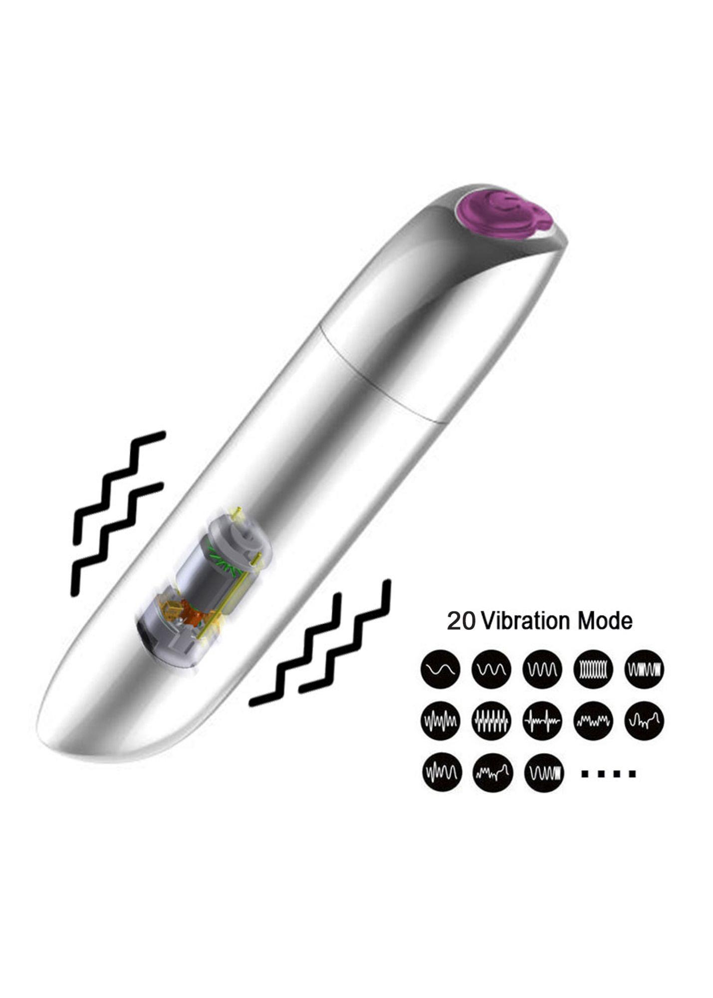 B-Series Magic Powerful — 20 trybów wibracji, abs, srebrny B-Series Magic Powerful — 20 trybów wibracji, abs, srebrny