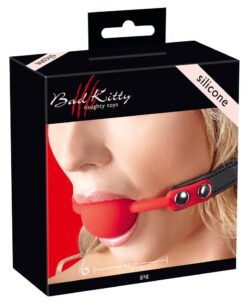 Bad Kitty Gag — silikon, regulowany rozmiar, czerwony Bad Kitty Gag — silikon, regulowany rozmiar, czerwony