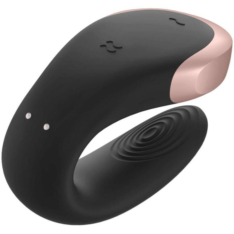 Satisfyer Double — sterowanie aplikacją, silikon medyczny, czarny Satisfyer Double — sterowanie aplikacją, silikon medyczny, czarny