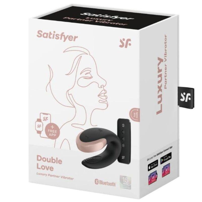 Satisfyer Double — sterowanie aplikacją, silikon medyczny, czarny Satisfyer Double — sterowanie aplikacją, silikon medyczny, czarny