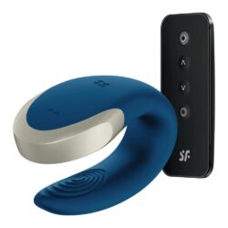 Satisfyer Double — sterowanie aplikacją, silikon medyczny, niebieski