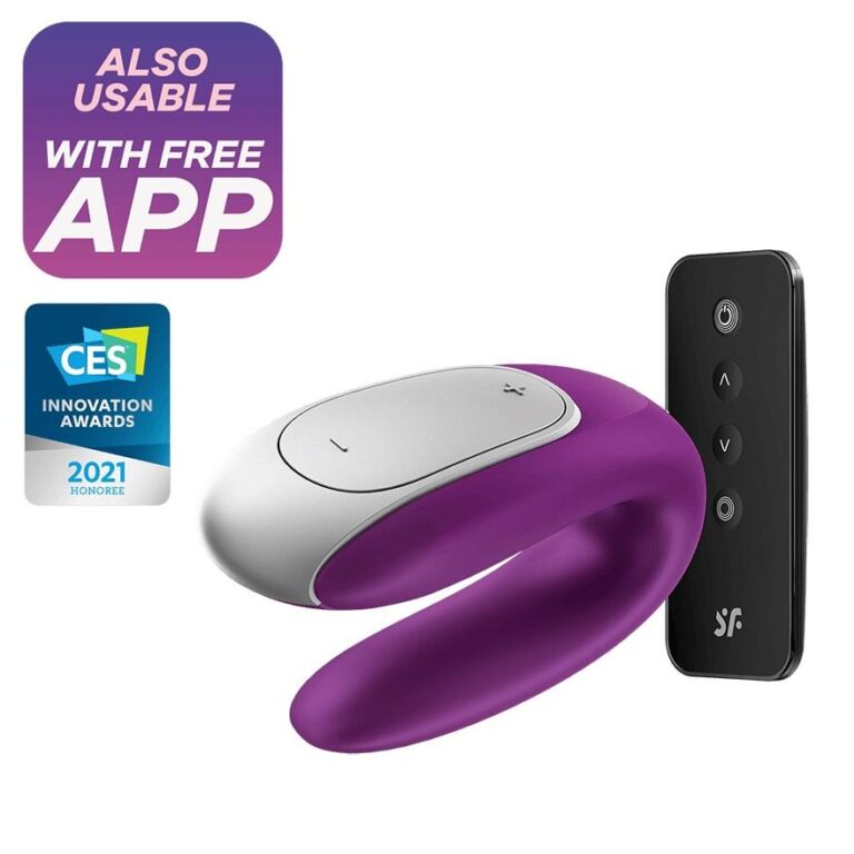 Satisfyer Double — sterowanie aplikacją, fioletowy