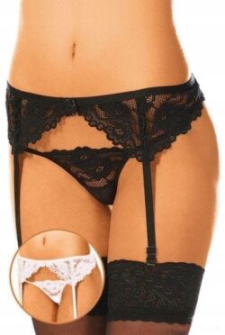 SoftLine Collection Garterbelt — rozm. S/M, czarny wzór 3309