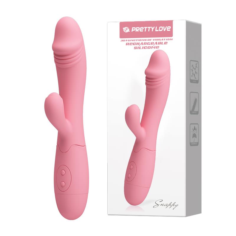 Pretty Love Snappy — 30 trybów wibracji, sterowanie aplikacją, różowy, duży (16-22 cm)